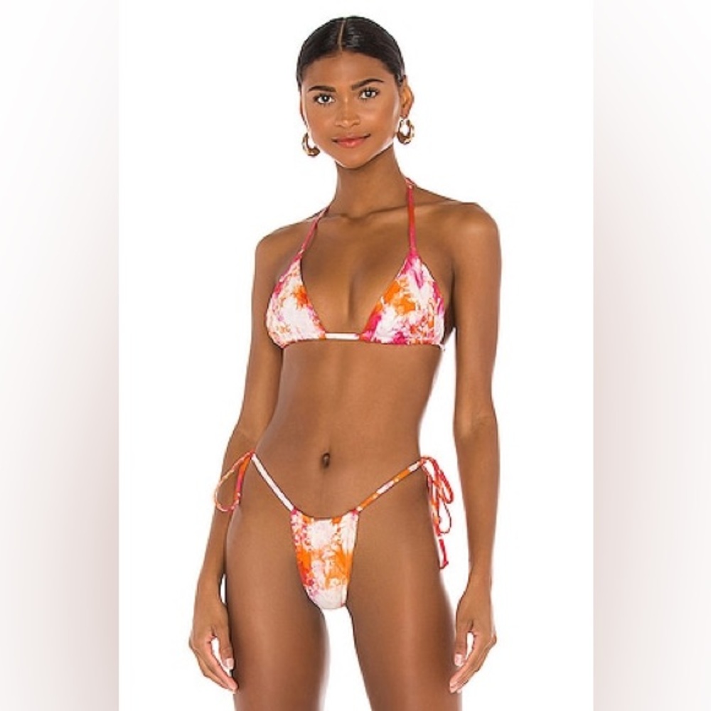 Frankie's Bikinis Tie-Dye Bikini Set - Pink and Orange